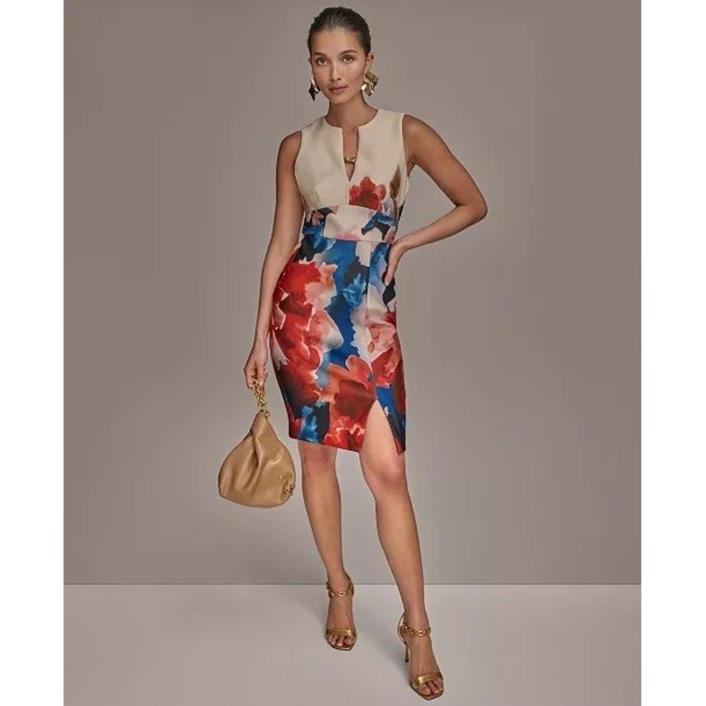 NWT Donna Karan New York Women's Sleeveless Scuba Sheath Dress 2 $169